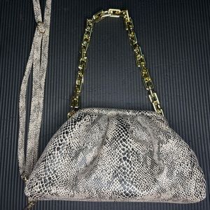 Snakeskin boho shoulder bag